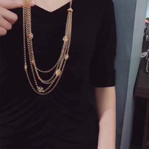 Amorita boutique Shield design multi-layer retro necklace