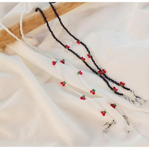 Fashion Reading Cherry Glasses Chain Retro Beads Eyeglass Sunglasses Spectacle Cord Neck Strap String Mask Chain Eye Wear Gifts