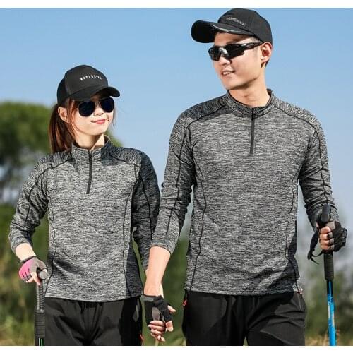 Men Quick Dry T-shirt Long Sleeve Sport Top Sportswear Male Fitness Outdoor Running Mountaineer Trekking Clothing Training Shirt