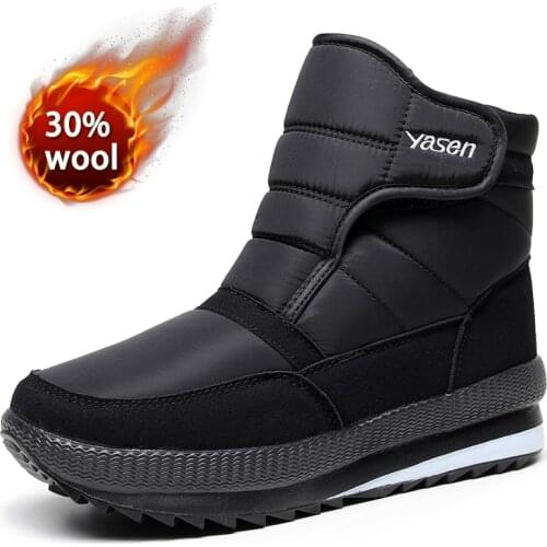 SNOW SHOES Men Boots Winter with Fur 2019 Warm Snow Boots Men Winter Work Casual Shoes Sneakers High Top Rubber Ankle Boots