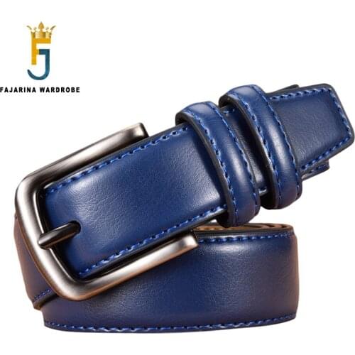 FAJARINA Famous Brand Designer Mens Genuine Leather Belt Mens Man Casual Style Waistband Belts for Men Jeans 33mm Wide N17FJ831