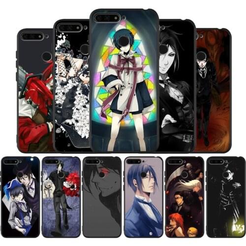 Cartoon kuroshitsuji Soft Silicone black Phone Case For Huawei Honor 8 8X 9 10 20 30 Pro 10 20 lite Mate 10 20 30 PRO 20 lite