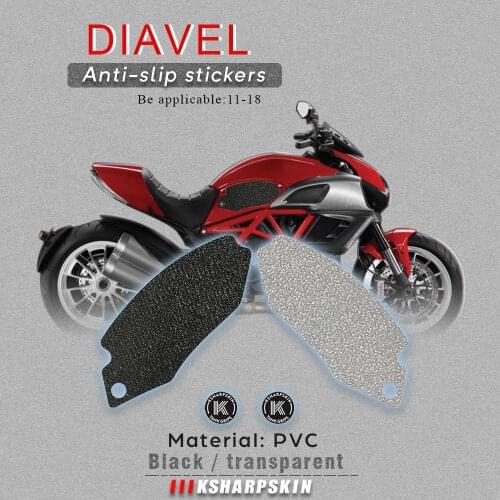 Motorcycle Tank Pad Tank grip friction protector Non-slip decals Waterproof sticker Knee Pads for DUCATI 11-18 DIAVEL