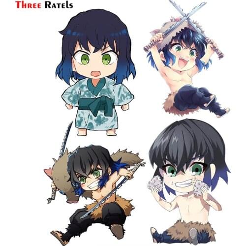 Three Ratels F421 Inosuke Hashibira For DEMON SLAYER Stickers For Motorcycle Car Bumper Decal Car Sticker Auto Accessories