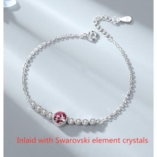 New Heart of the Sea S925 Sterling Silver Bracelet Womens Fashion All-match Austrian Crystal Bracelet