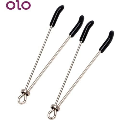 OLO 1 Pair Nipple Clamps Nipple Stimulator Breast Clips Metal Stainless Steel Erotic Toys Sex Toys for Couple Adult Games