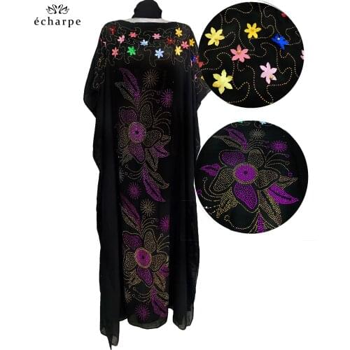 Plus Size African Dresses for Woman Abaya Dubai Muslim Long Robe Islamic African Cotton Clothing ED704