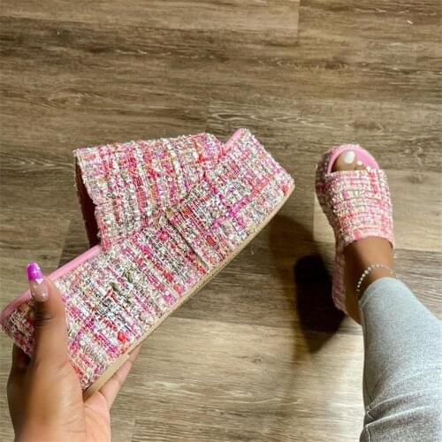 Summer Women Slippers Platform Shoes Leisure Outside Sandals Womens Shoes Female Wedges Sandals 2021 Peep Toe Ladies Slides