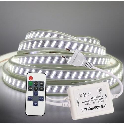220V 240V LED Strip EU Waterproof Three Row 276 LEDs/m 2835 Flexible Tape Ribbon Light Lamp Kitchen Decoration