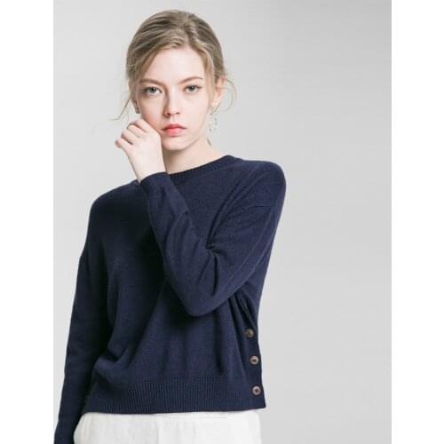 2019 Autumn And Winter New Product Basic Fund Round Neck Easy Joker Knitting Upper Garment Sleeve Head Sweater Woman