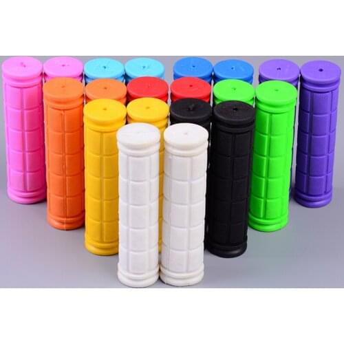 1Pair bike grips mountain bicycle bike handle handlebar soft rubber bar