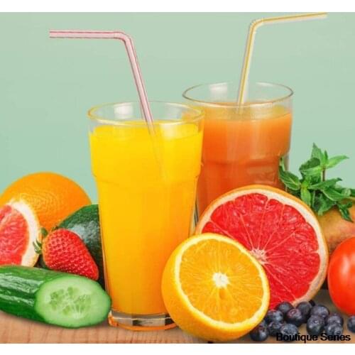 100 pcs Disposable Straws Kitchen Supplies Practical Plastic Bendable Rainbow Stripes Pattern