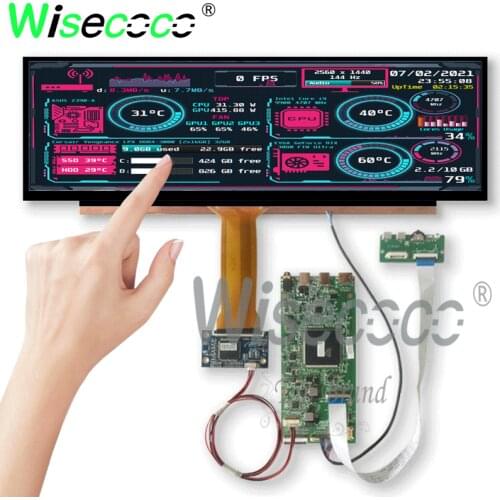 14 inch 4K IPS long strip Aida 64 screen display with Typc-c driver board suitable for Aida64 display and raspberry pi display