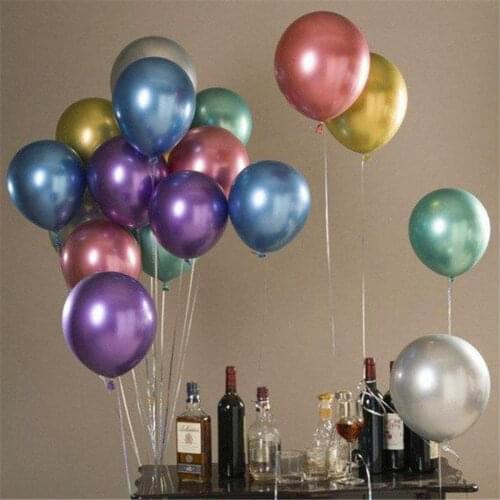 15pcs 10 inch New Colorful Metallic Thick Latex Balloons Metal Chrome Balloon Wedding Decorations Birthday Party Supplies