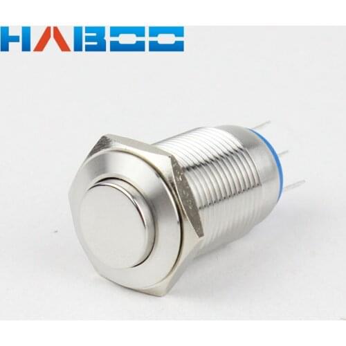 16mm Metal Push Button Switch Self-Locking/Latching Self-Reset/Momentary Stainless Steel IP65