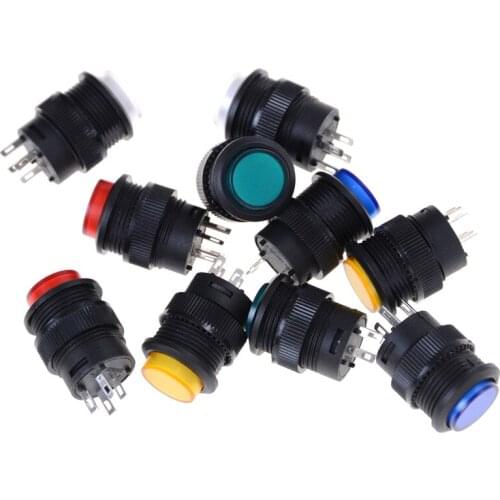 2pcs/lot R16-503AD OFF-ON LED Light Self-locking Latching Push Button Switch 3A 250V