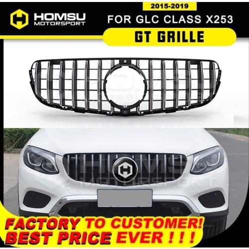 For Mercedes GLC Clas w253 GT Grille 2016+ Front Bumper Racing Gt Grill For w253 Coupe SUV GLC43 GLC200 GLC260 GLC300 Universal