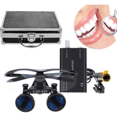 5W Hight Spot LED Light with 3.5X Dental Loupe Surgical Magnifiers