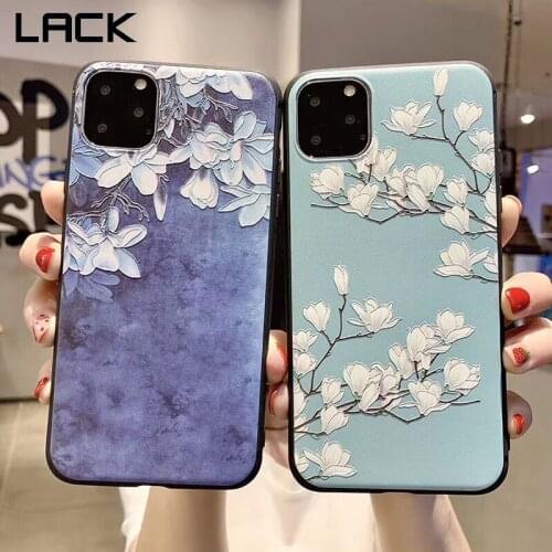 LACK 3D Relief Floral Case For iPhone 11 11Pro Max Retro Flower Phone Case For iphone X XS XR XS Max 8 7 6 6S Plus Back Cover