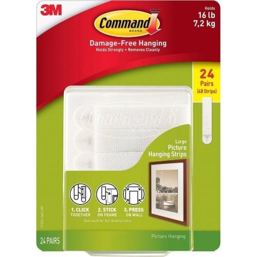 3M Command Picture & Frame Hanging Strips, Large (30 Pair) loose packing(without packing)