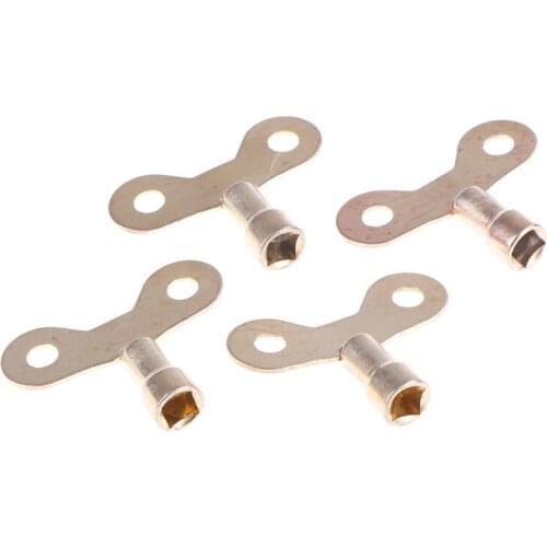 4pcs Square Socket Brass Radiator Keys Plumbing Bleeding Key Solid Water Tap For Air Valve Plumbing Tool 6mm Hole core