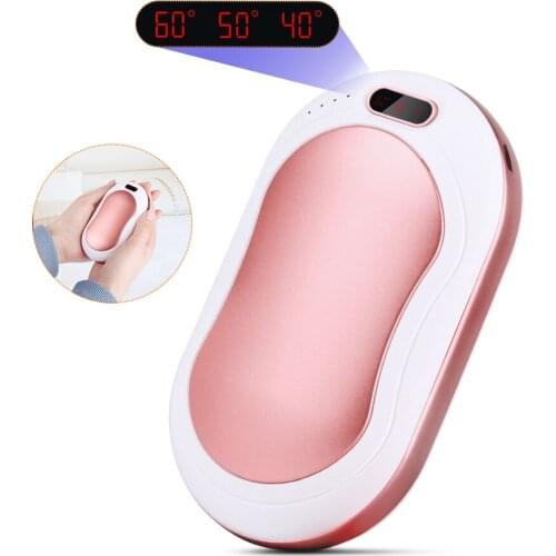 8-12h 10000mAh 4 In 1 USB Rechargeable Electric Hand Warmer Double-Side 5s Heating Mini 5V Long-Life Pocket Power Bank Warmer