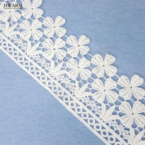 5yard white lace fabric ribbon wedding decoration curtain Water-Soluble Embroidered Curtain Lace with Milk Silk Quality laces