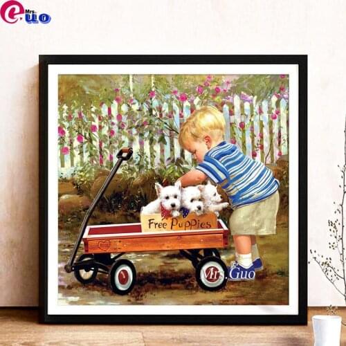 Diamond Painting Little Boy Car Cross Stitch 5d Diy Diamond Embroidery Cartoon Picture Of Rhinestones Home Decor Handmade Gift