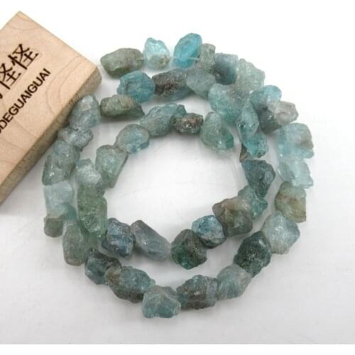 APDGG 9x11mm Natural Blue Kyanite Quartz Rough Nugget Beads 16'' Loose Beads Jewelry Making DIY