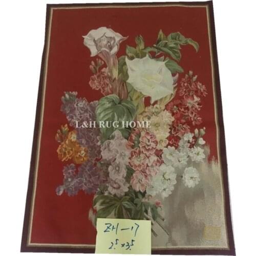 Free shipping 100% Hand Woven Woolen Aubusson Tapestry Gobelin carpet 100% handmade Tapestry antique 76x106cm