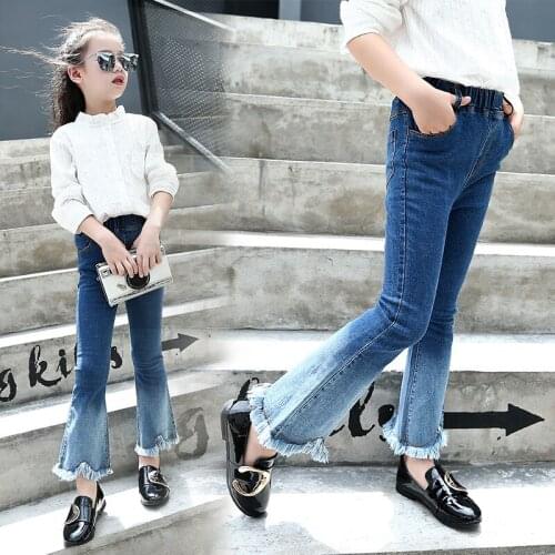 4-14 Years Girl Jeans Denim Pants Jeans for Girl Kids Spring Autumn Fashion Tassel Denim Pants for Girl Jeans Children Trousers