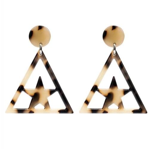 Geometric Acrylic Resin Lightweight Star Triangle Shaped Cheap Women Earrings Mothers Day Birthday Gifts 4.2*3.3cm 3g