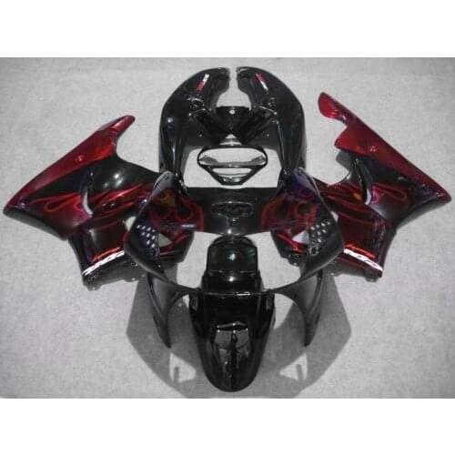Custom Motorcycle Fairing kit for HONDA CBR900RR 98 99 CBR 900RR 919 1998 1999 ABS Red flames black Fairings set-Hey