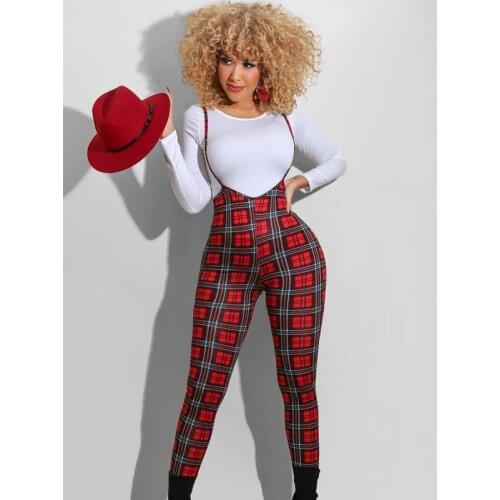 TNNAOFF Fall Sexy 2 Piece Set for Women Rave Festival Clothing Long Sleeve T Tops Fashion Sling Plaid Pencil Pants Matching Sets