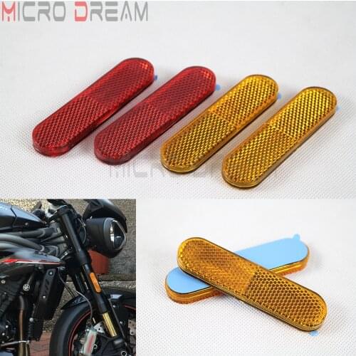 Yellow Self Adhesive Rounded Plastic Rear Motorcycles Safety Reflectors Trailer Dirt Bike Truck Bicycles Car Universal