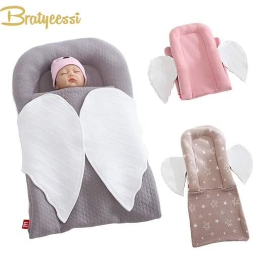 Wings Newborn Baby Nest Bed with Blanket Cover Portable Baby Cradle Bumper New Born Sleeping Basket Babynest Bedclothes Care