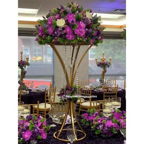 Iron frame flower stand high gold table centerpiece decoration wedding senyu1851