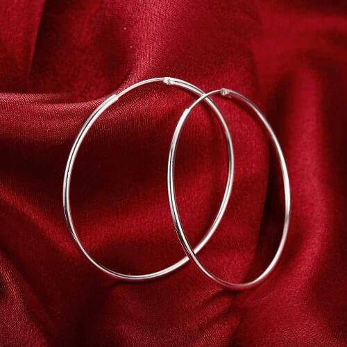 Fashion Jewelry Smooth Round Earrings E042 Wholesale Silver Plated Earrings, Manufacturer Price M925 Stamped