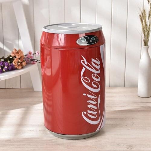 Stainless Steel Coke Shape Trash Can Fashion Household Living Room Automatic Sensing Electronic Intelligent Trash Bin Can