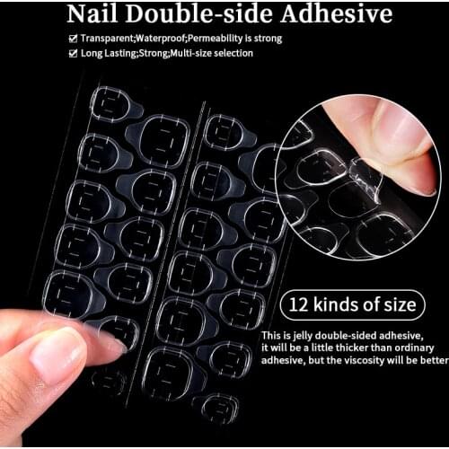 1/5/10Sheet 24/120/240Pcs Double Sided False Nail Tips Adhesive Tape Glue Sticker Nail Art Fake Nail Acrylic Manicure Tools
