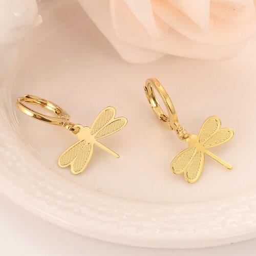 New gold jewelry pendant wedding drop earring dragonfly Gold souvenir african Arab Jewelry Mom kid Gifts