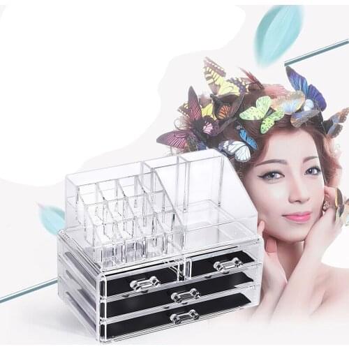 New Design Princess Jewelry Lipstick Stash Desktop Multi Functional Transparent Acrylic Cosmetics Storage Box Highly Recommend