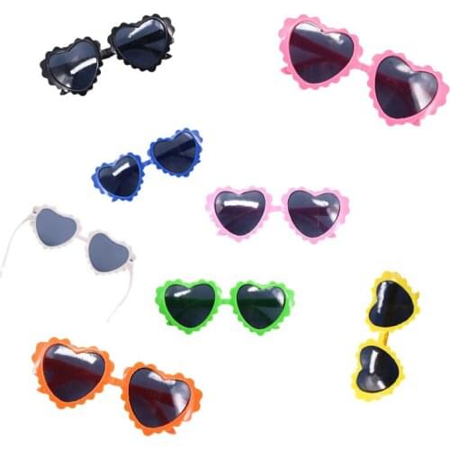 43 cm baby dolls glasses newborn baby Retro heart black sunglasses Baby toys plastic glasses fit American 18 inch Girls doll