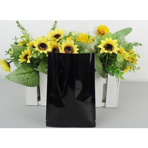 10*15cm Food Snack Nuts Storage Packing Heat Sealable Mylar Foil Vacuum Pouch 100Pcs/Lot Open Top Black Flat Aluminum Foil Bags