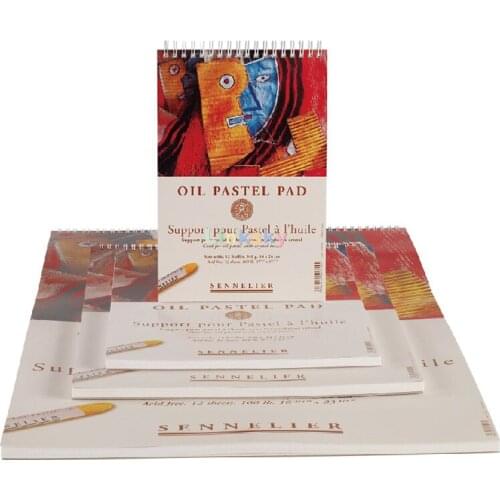 Sennelier Professional Artists oil pastel paper pad protective sheet drawing,340g,Acid free and contains 12 Sheets, Spiral bound