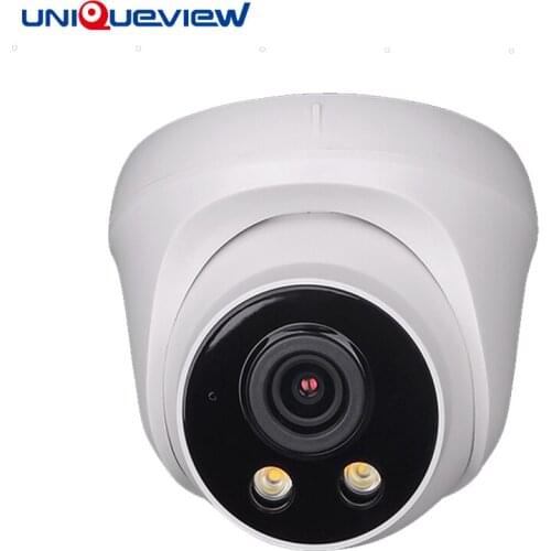 Full Color Night Vision 2.0MP ONVIF 1080P POE Network IP CCTV Plastic Dome P2P Security Camera with Warm Light LED