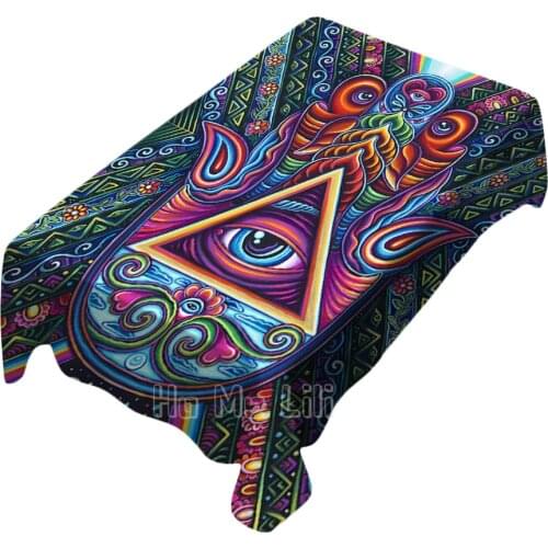 The Third Eye Psychedelic Art Colored Tablecloth Psychedelic Indoor And Outdoor Art Decor