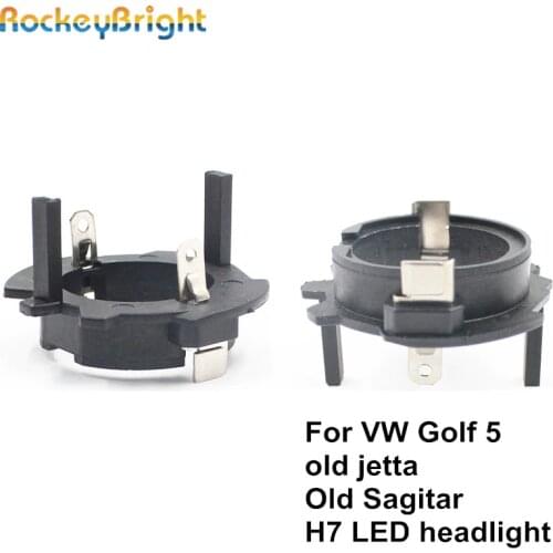 Rockeybright H7 led headlight retainer clip for Volkswagen OldJetta Sagitar golf 5 led h7 adapter headlamp socket h7 bulb holder