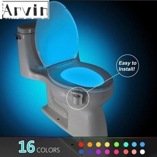 Smart PIR Motion Sensor Night Light for Toilet Seat Backlight For Toilet Bowl LED Luminaria Lamp WC 8/16 Colors Toilet Light