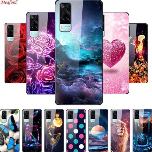 Tempered Glass Case For Vivo Y31 Y51 Case Soft Silicome Bumper For Vivo Y51 Y31 Phone Case Hard Glass Back Cover Y 31 Y 51 Funda